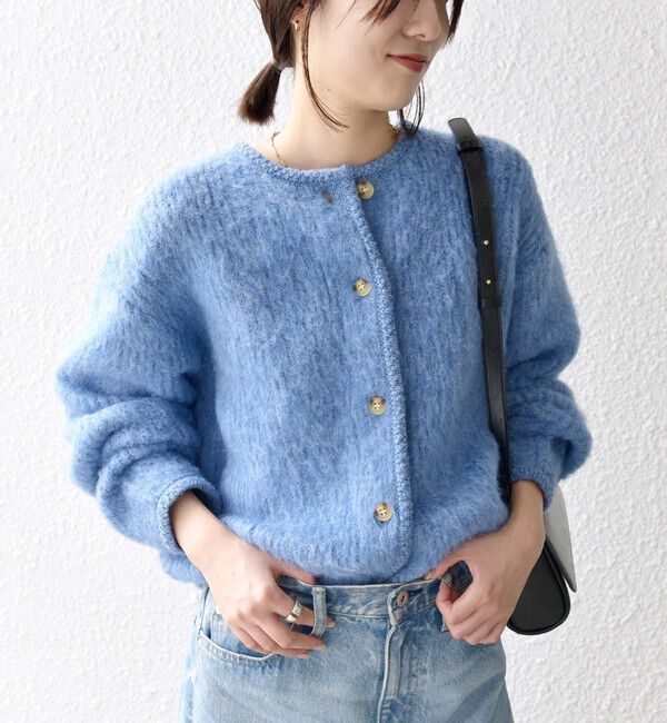 SHIPS any「SHIPS any:〈手洗い可能〉シャギー クルーネック ニット カーディガン」|カーディガン|