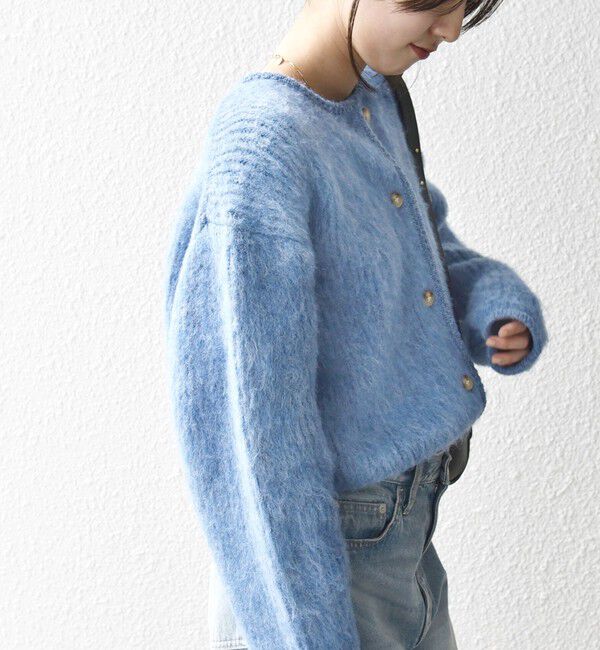 SHIPS any「SHIPS any:〈手洗い可能〉シャギー クルーネック ニット カーディガン」|カーディガン|