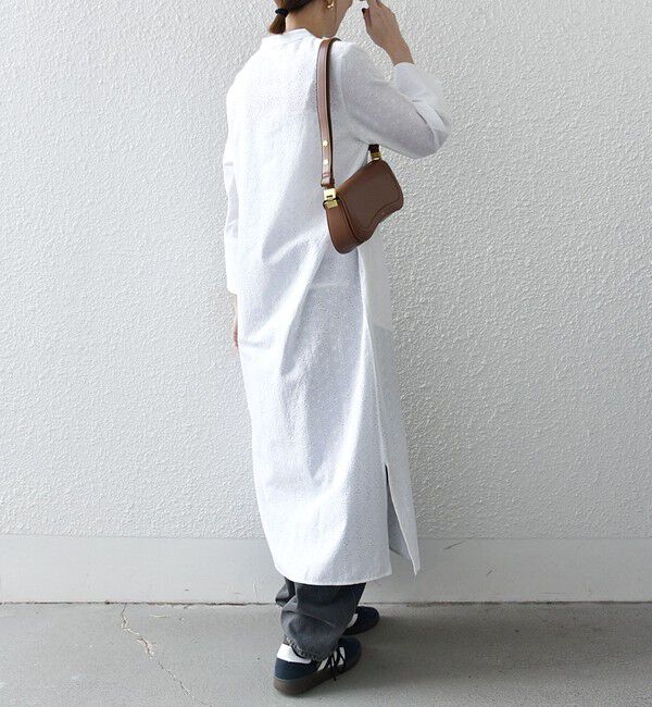 SHIPS any「SHIPS any:〈洗濯機可能〉エンブロイダリー シャンブレー レースアップ ワンピース」|ワンピース|