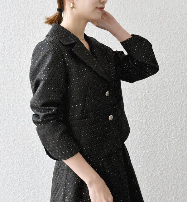 SHIPS any「SHIPS any:〈手洗い可能〉フラワー ジャカード ショート テーラード ジャケット」|テーラードジャケット|