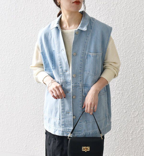 SHIPS any「SHIPS any:〈洗濯機可能〉デニム ベスト［SHIPS any DENIM］」|ベスト・ジレ|