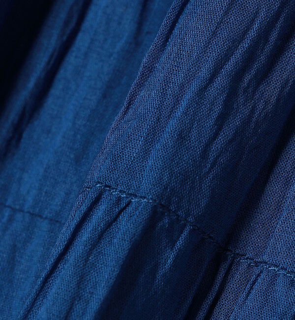 SHIPS for women「《一部追加予約》【WEB限定】〈手洗い可能〉Fanaka:クリンクル 袖 フレア ロング ワンピース」|ワンピース|