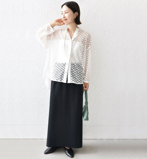 SHIPS for women「〈手洗い可能〉フラワー チュール 刺繍 シャツ」|シャツ・ブラウス|