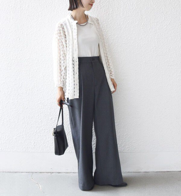 SHIPS for women「〈手洗い可能〉フラワー チュール 刺繍 シャツ」|シャツ・ブラウス|