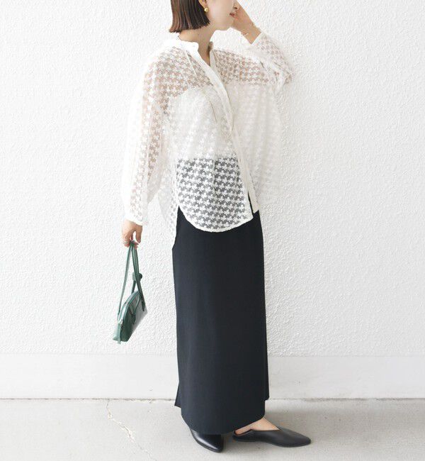 SHIPS for women「〈手洗い可能〉フラワー チュール 刺繍 シャツ」|シャツ・ブラウス|