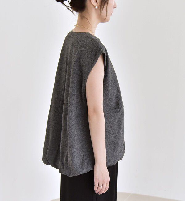 quaranciel「quaranciel:〈手洗い可能〉カット ジョーゼット ドロスト ジップ ベスト」|ベスト・ジレ|