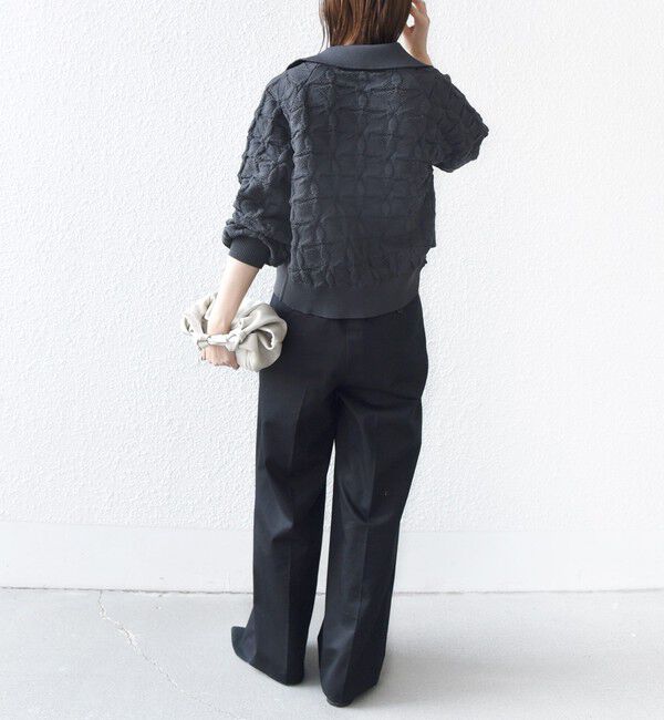 SHIPS for women「【WEB限定】〈手洗い可能〉フラワー ジャカード ジップ カーディガン」|カーディガン|