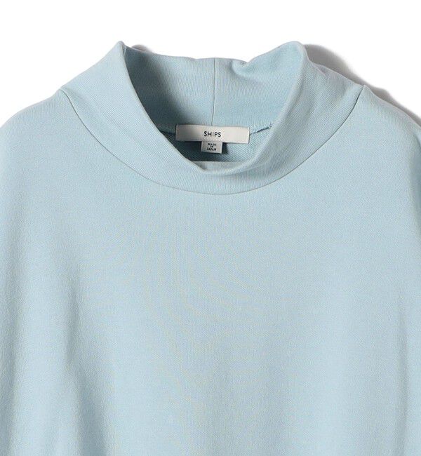 SHIPS for women「【WEB限定】〈手洗い可能〉モックネック 袖 フリル デザイン ミニ 裏毛 プルオーバー」|Tシャツ・カットソー|