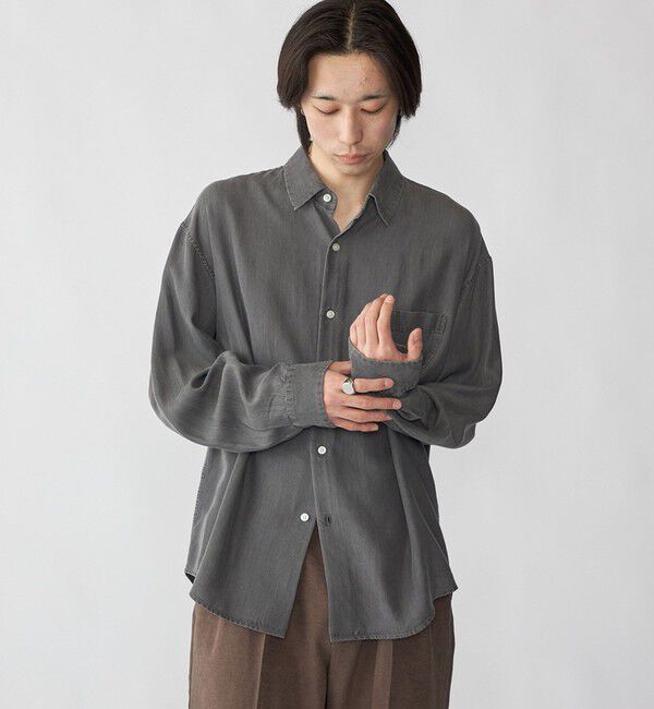SHIPS「City Ambient Products: レギュラー ドレープ デニム ロング スリーブ シャツ」|シャツ・ブラウス|