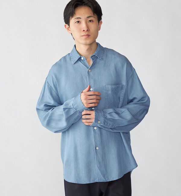 SHIPS「City Ambient Products: レギュラー ドレープ デニム ロング スリーブ シャツ」|シャツ・ブラウス|