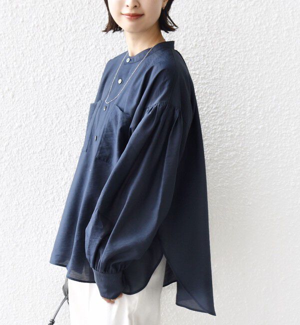 SHIPS for women「〈手洗い可能〉シアー タンブラー ポケット デザイン シャツ」|シャツ・ブラウス|