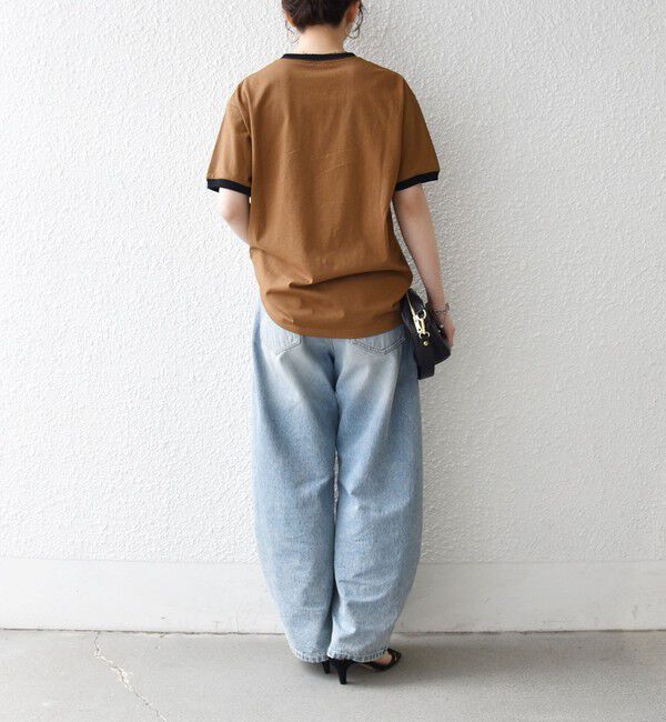 SHIPS any「《予約》【SHIPS any別注】THE KNiTS:〈洗濯機可能〉ロゴ プリント リンガー TEE」|Tシャツ・カットソー|