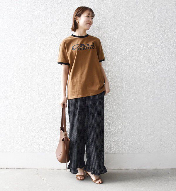 SHIPS any「《予約》【SHIPS any別注】THE KNiTS:〈洗濯機可能〉ロゴ プリント リンガー TEE」|Tシャツ・カットソー|