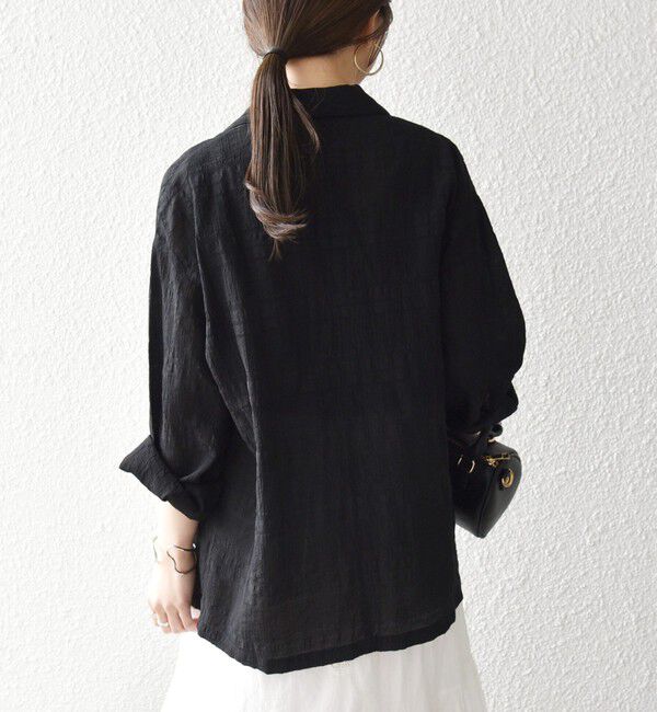 SHIPS any「《予約》SHIPS any:〈手洗い可能〉シアー チェック ルーズ テーラード シングル ジャケット」|テーラードジャケット|