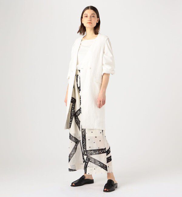 DES PRES「リネンファブリックコンビ ロングジレ」|ベスト・ジレ|