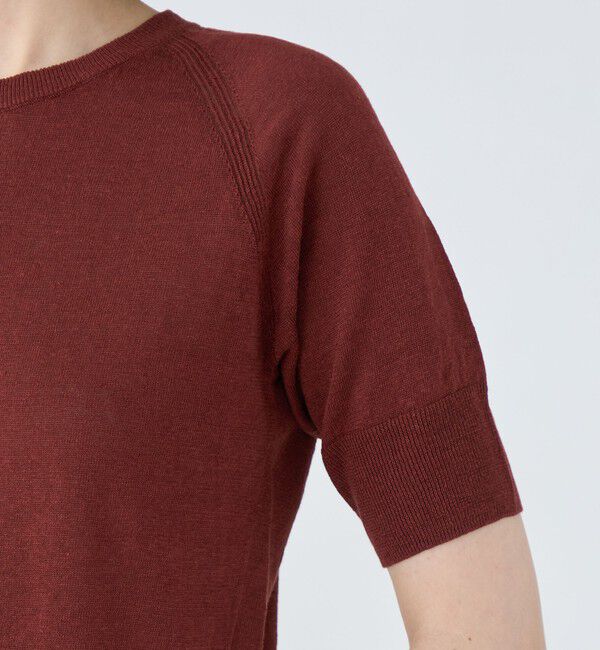 MACPHEE「プレーンリネン ハーフスリーブプルオーバー」|ニット・セーター|