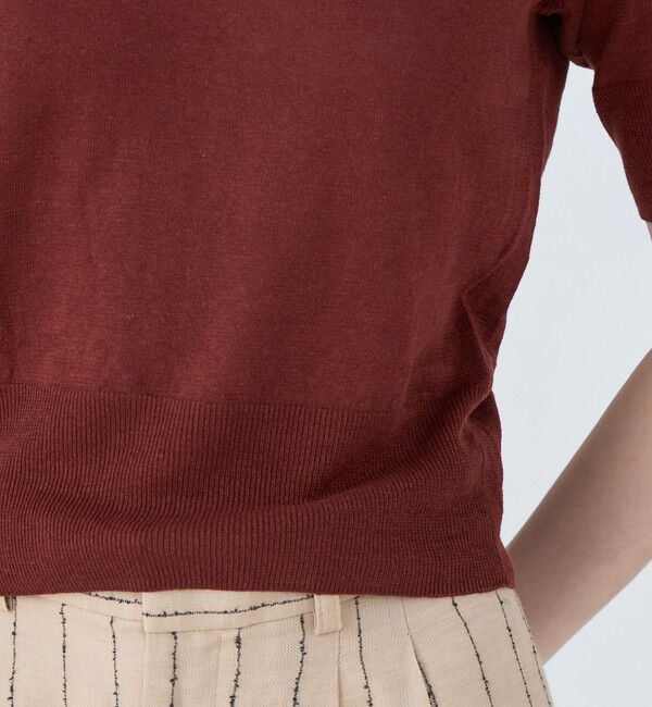 MACPHEE「プレーンリネン ハーフスリーブプルオーバー」|ニット・セーター|