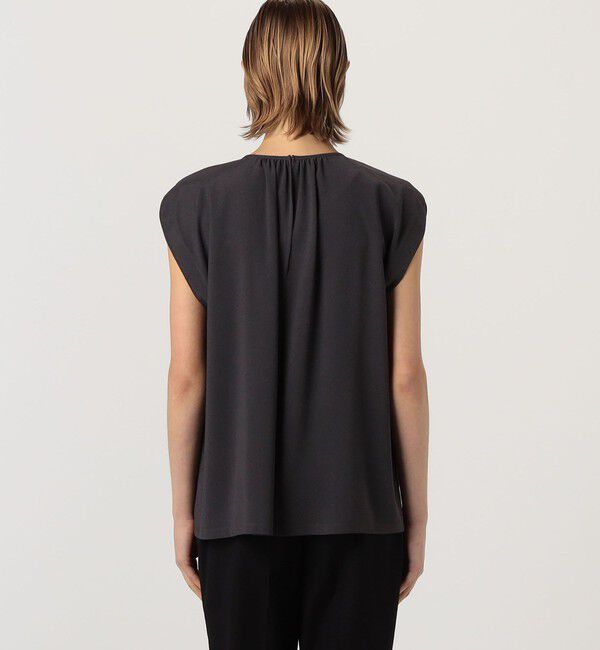 DES PRES「ジャージーライクジョーゼット ギャザーネックブラウス」|シャツ・ブラウス|