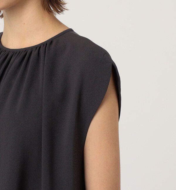 DES PRES「ジャージーライクジョーゼット ギャザーネックブラウス」|シャツ・ブラウス|