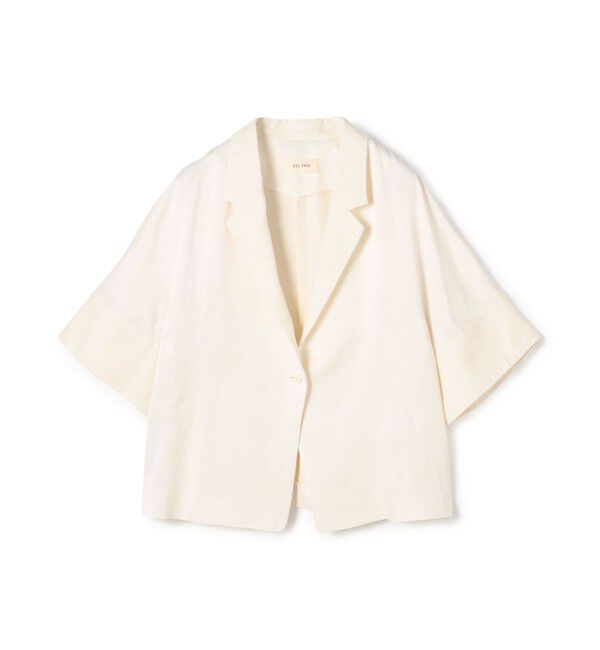 DES PRES「【WEB先行予約】ソフトサテン ハーフスリーブジャケット」|テーラードジャケット|11 ホワイト