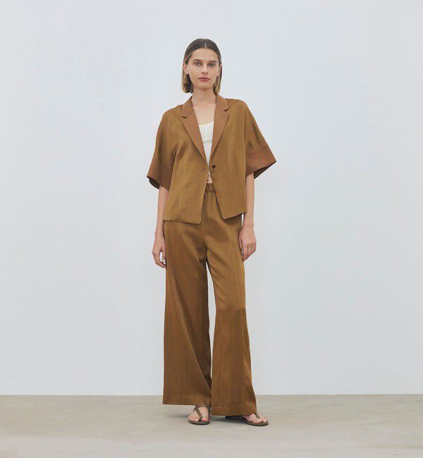 DES PRES「【WEB先行予約】ソフトサテン ハーフスリーブジャケット」|テーラードジャケット|