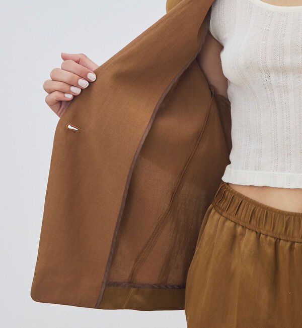 DES PRES「【WEB先行予約】ソフトサテン ハーフスリーブジャケット」|テーラードジャケット|