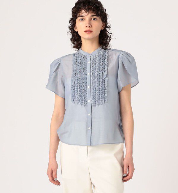 TOMORROWLAND collection「コットンシルクシャンブレー ペタルスリーブブラウス」|シャツ・ブラウス|