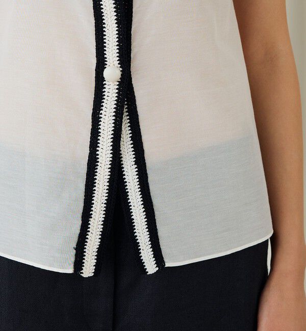 DES PRES「コットンシルクローン スリーブレスブラウス」|シャツ・ブラウス|