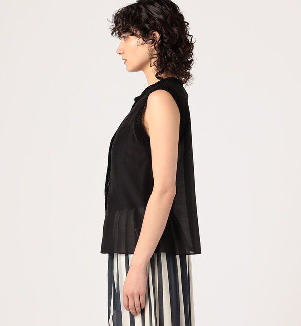 DES PRES「コットンシルクローン スリーブレスブラウス」|シャツ・ブラウス|