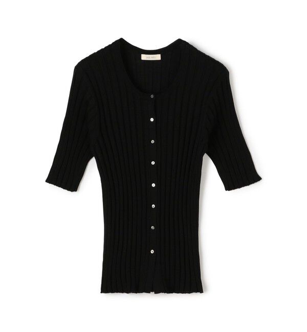 DES PRES「ドメスティックスパンシルク ハーフスリーブカーディガン」|カーディガン|19 ブラック