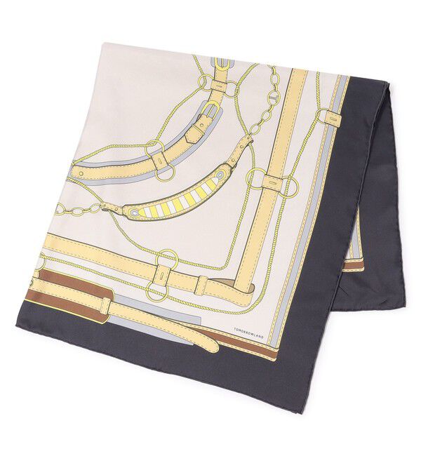 TOMORROWLAND GOODS「Atelier TOMORROWLAND CLASSIC シルクスカーフ」|バンダナ・スカーフ|16 チャコール系
