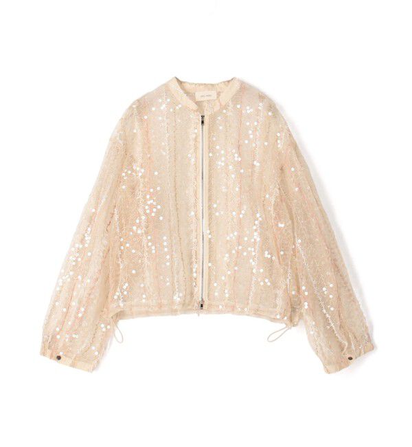DES PRES「LUMINOUS FOLLIES スパンコールブルゾン」|ブルゾン・スタジャン|42 ライトベージュ系