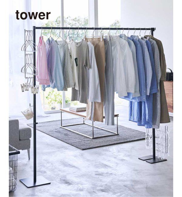 journal standard Furniture「《WEB限定》【tower/タワー】折り畳み室内物干し」|トイレタリー・ランドリーグッズ|ブラック