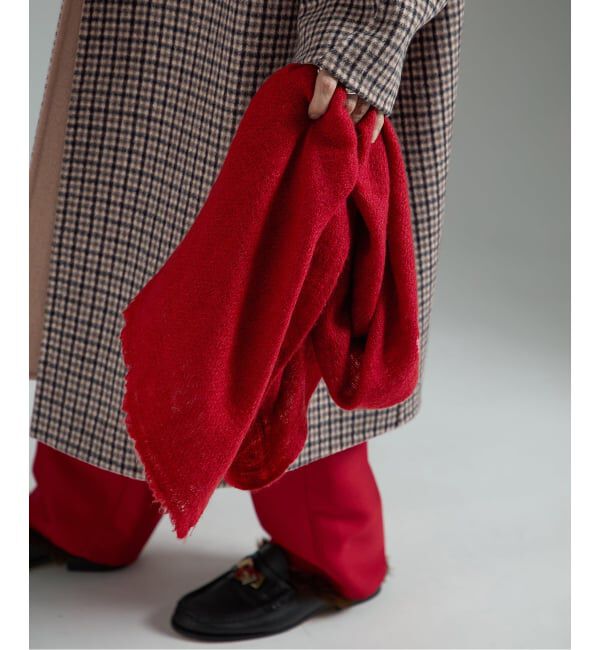 VERMEIL par iena「DELRUBY デルルビー Earth Cloud Handspun 60*190cm」|ストール|レッド