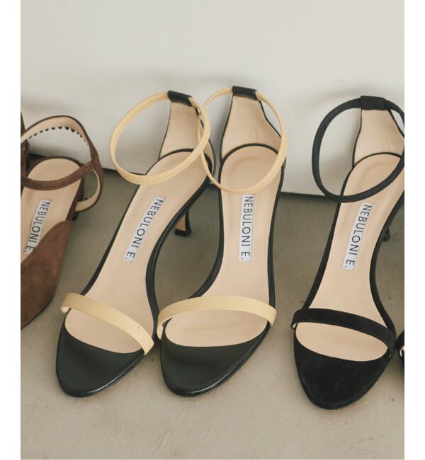 VERMEIL par iena「NEBULONI.E ネブローニ 別注アンクルストラップサンダル Combi 6408」|サンダル|ブラック A