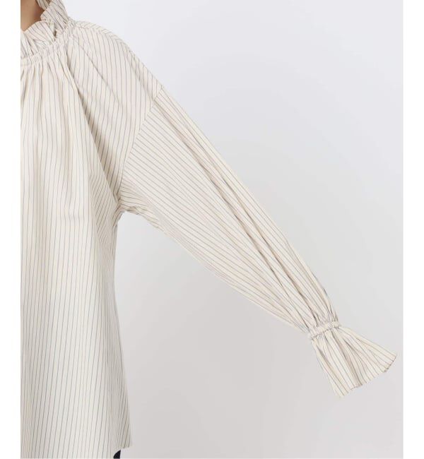 SLOBE IENA「《WEB限定/追加2予約》タイプライターフリルブラウス」|シャツ・ブラウス|