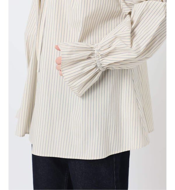 SLOBE IENA「《WEB限定/追加2予約》タイプライターフリルブラウス」|シャツ・ブラウス|