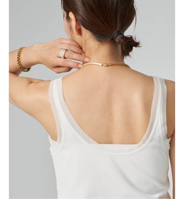 VERMEIL par iena「《予約》リブオーガンジートリム タンクトップ」|タンクトップ|