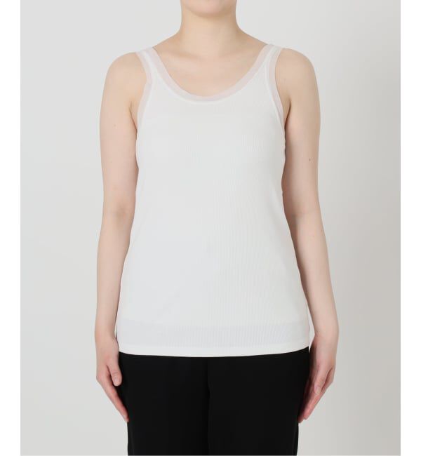 VERMEIL par iena「《予約》リブオーガンジートリム タンクトップ」|タンクトップ|