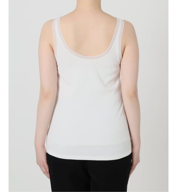 VERMEIL par iena「《予約》リブオーガンジートリム タンクトップ」|タンクトップ|