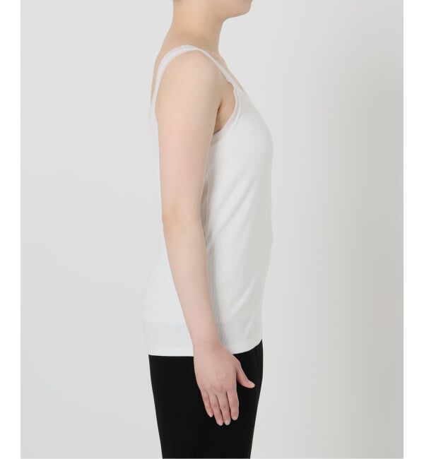 VERMEIL par iena「《予約》リブオーガンジートリム タンクトップ」|タンクトップ|