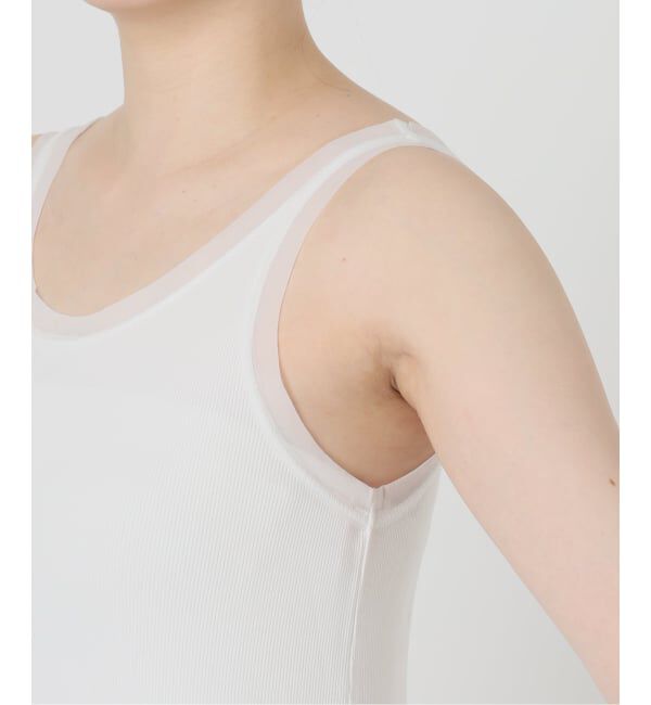 VERMEIL par iena「《予約》リブオーガンジートリム タンクトップ」|タンクトップ|