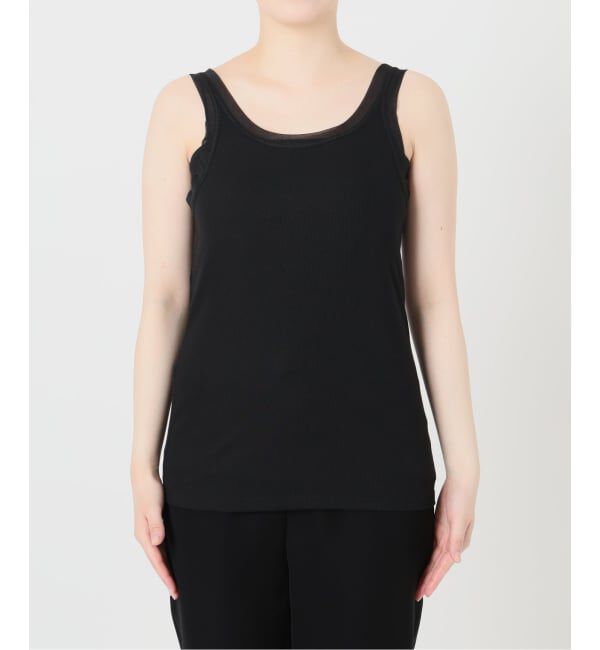 VERMEIL par iena「《予約》リブオーガンジートリム タンクトップ」|タンクトップ|