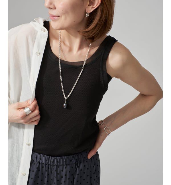 VERMEIL par iena「《予約》リブオーガンジートリム タンクトップ」|タンクトップ|