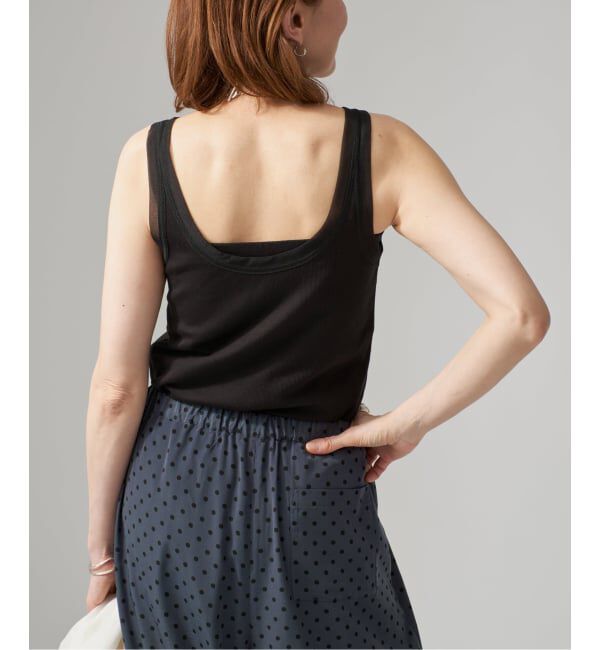 VERMEIL par iena「《予約》リブオーガンジートリム タンクトップ」|タンクトップ|