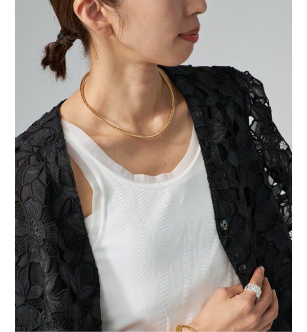 VERMEIL par iena「《予約》リブオーガンジートリム タンクトップ」|タンクトップ|