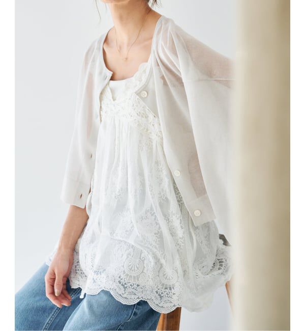 IENA「《WEB限定/追加3予約》アンティークチュールバテンキャミ」|キャミソール|