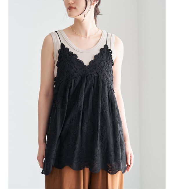 IENA「《WEB限定/追加3予約》アンティークチュールバテンキャミ」|キャミソール|