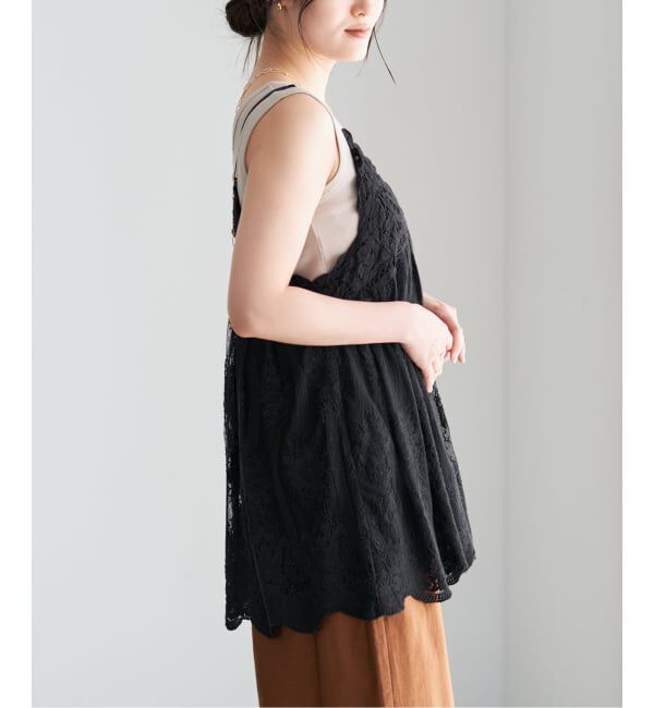 IENA「《WEB限定/追加3予約》アンティークチュールバテンキャミ」|キャミソール|