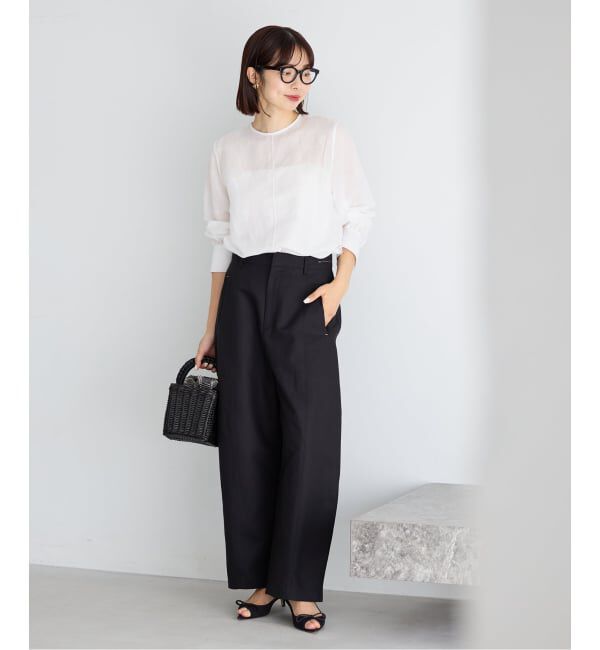 IENA「《新色/WEB限定/追加3》ラミーリヨセルノーカラーブラウス」|シャツ・ブラウス|